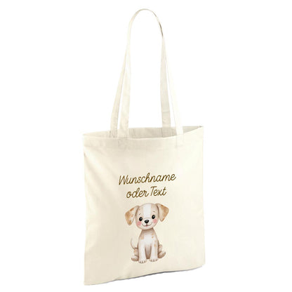 Personalisierte Baumwoll-Stofftasche mit Namen, Bauerntiere, 100% Baumwolle, Natur, 37x42 cm oder 26x32 cm
