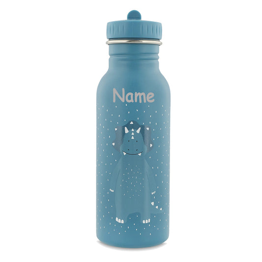 Edelstahl Trinkflasche für Kinder mit Namen graviert von Trixie ultraleicht auslaufsicher Trinkschnabel für Kinder ab 3 Jahren Triceraptops