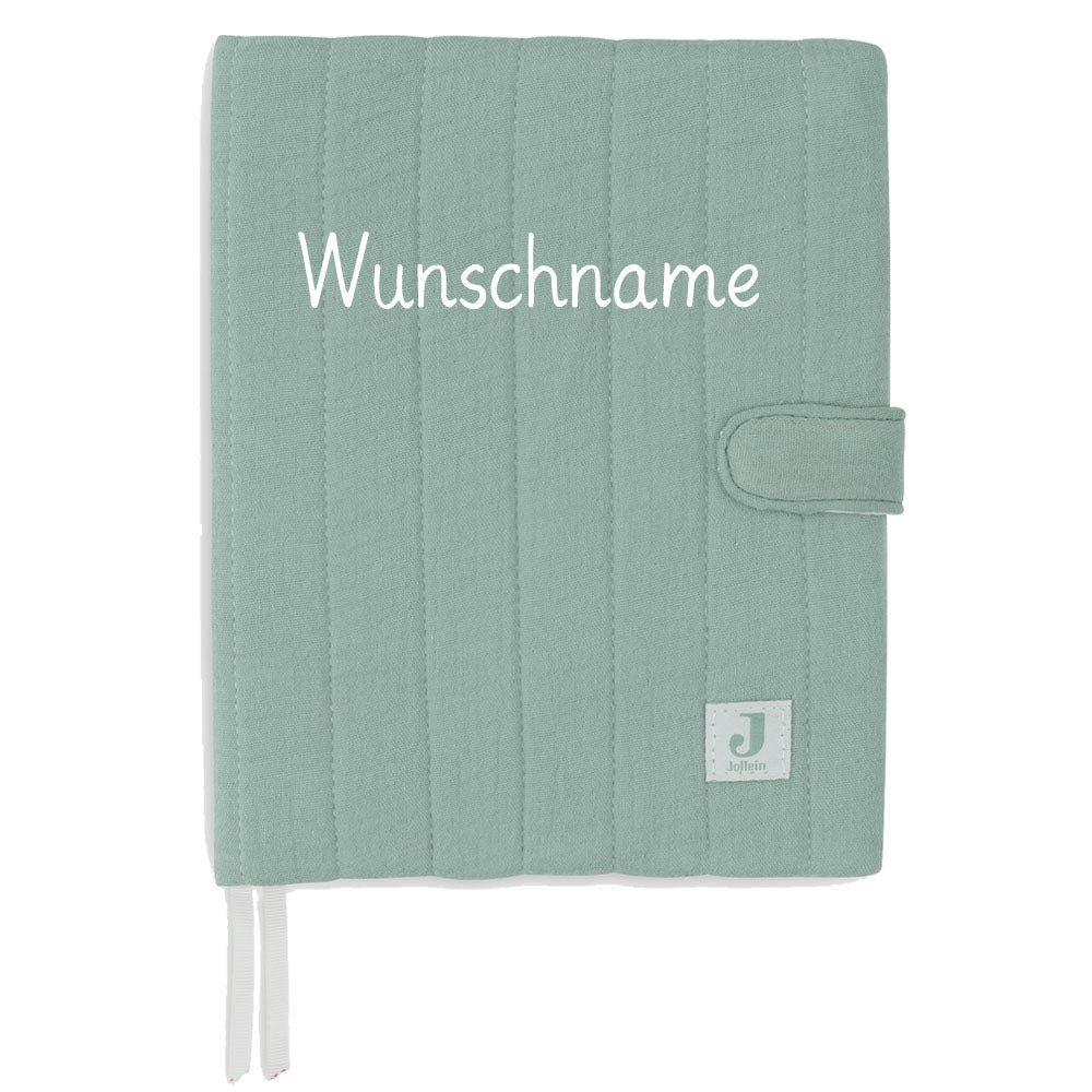 Personalisierte U-Heft Hülle mit Druckknopfverschluss weiches, aber stabiles Material für das Kinderuntersuchungsheft mint