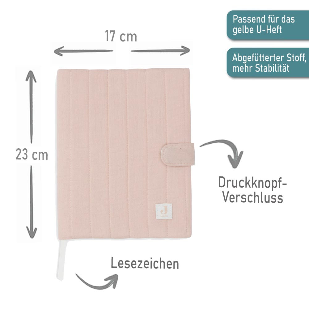 Personalisierte U-Heft Hülle mit Druckknopfverschluss weiches, aber stabiles Material für das Kinderuntersuchungsheft rosa