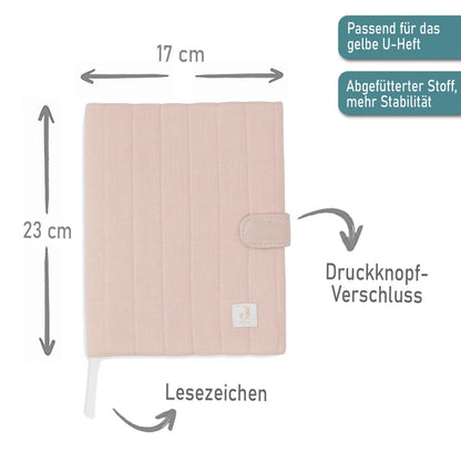Personalisierte U-Heft Hülle mit Druckknopfverschluss weiches, aber stabiles Material für das Kinderuntersuchungsheft rosa