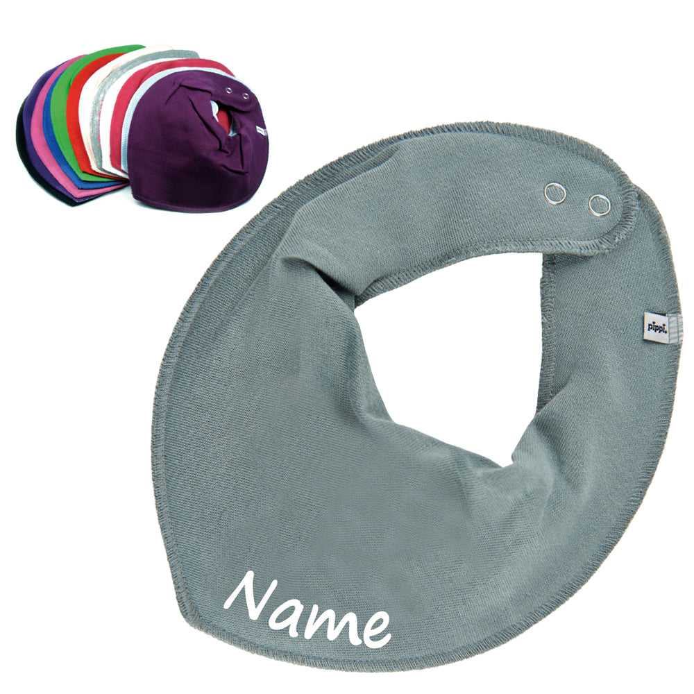 HALSTUCH mit Name oder Text personalisiert für Baby oder Kind aus Baumwolle in Einheitsgröße verschiedene Farben