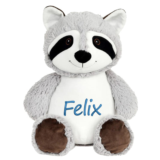 Personalisiertes Stofftier Waschbär Kuscheltier Bestickt Plüschtier zur Geburt Stickmotiv Name