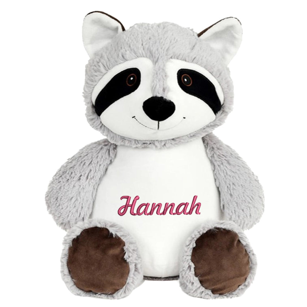 Personalisiertes Stofftier Waschbär Kuscheltier Bestickt Plüschtier zur Geburt Stickmotiv Name