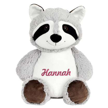 Personalisiertes Stofftier Waschbär Kuscheltier Bestickt Plüschtier zur Geburt Stickmotiv Name