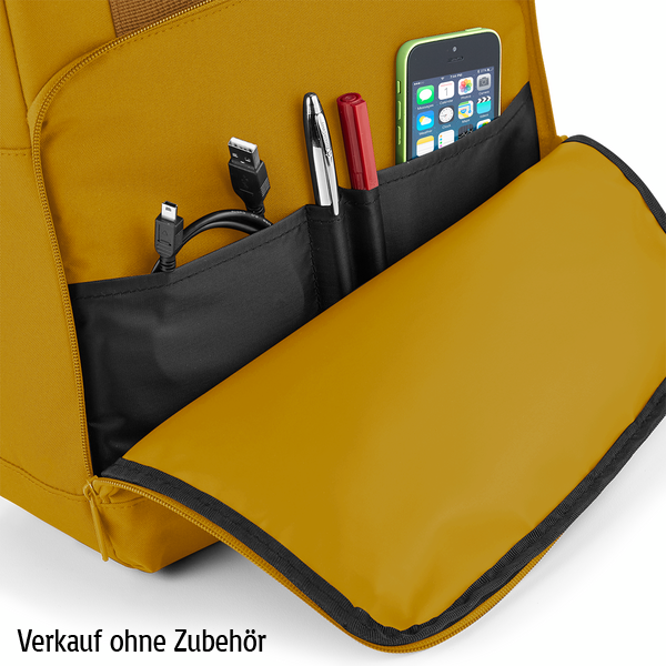 Rucksack mit Name bestickt Rolltop für Kinder und Erwachsene verstellbare Schultergurte 100% Recycled Polyester hellgrau