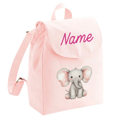 Personalisierter Rucksack aus Bio Baumwolle Kinderrucksack Name und Dschungeltier bedruckt verschiedene Farben