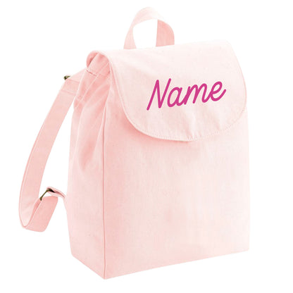 Personalisierter Rucksack aus Bio Baumwolle Kinderrucksack Stoffbeutel mit Name bedruckt verschiedene Farben