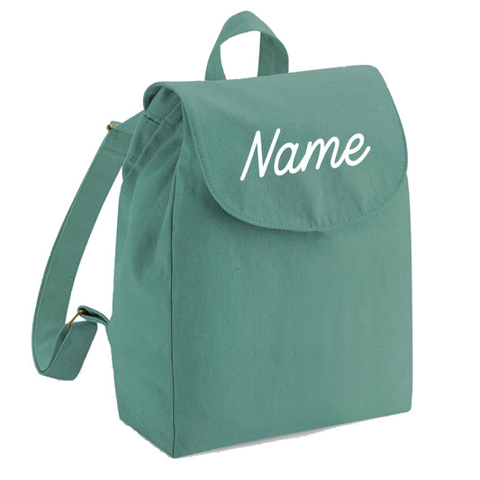 Personalisierter Rucksack aus Bio Baumwolle Kinderrucksack Stoffbeutel mit Name bedruckt verschiedene Farben