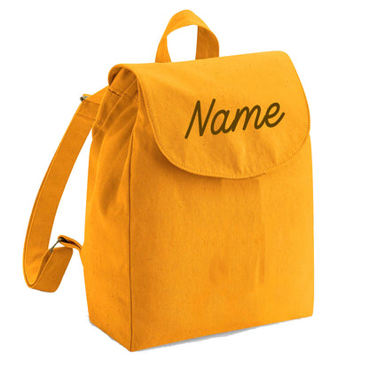 Personalisierter Rucksack aus Bio Baumwolle Kinderrucksack Stoffbeutel mit Name bedruckt verschiedene Farben