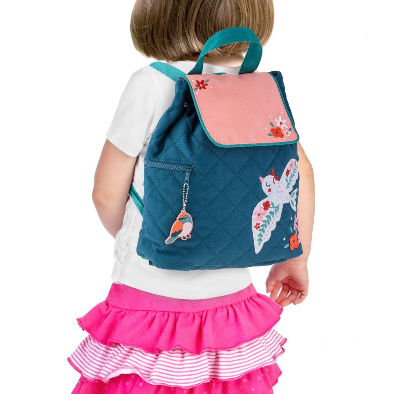 Personalisierter Rucksack für Kinder 8 Liter Kindergartenrucksack aus Baumwolle mit Namen bedruckt Motive Taube