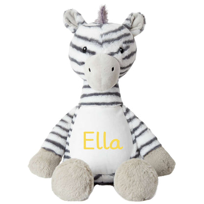Stofftier Zebra mit Name personalisiert Kuscheltier für Kinder Flauschiges Plüschtier 40cm Motiv Name